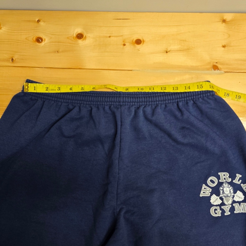World Gym Sweatpants Mens XL Navy Blue Graphic Logo Joggers Activewear - Picture 6 of 10